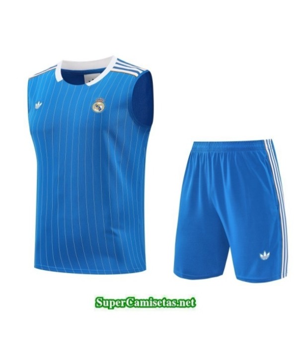 Tailandia Camiseta Kit De Entrenamiento Real Madrid Sin Mangas Azul Celeste/blanco 2025 2026 S20280