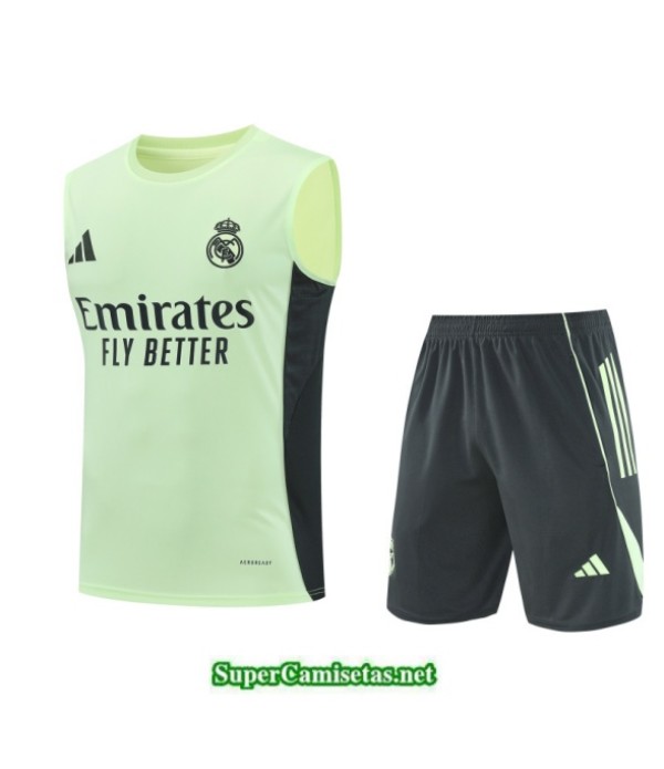 Tailandia Camiseta Kit De Entrenamiento Real Madrid Sin Mangas Verde/azul Marino 2025 2026 S20263