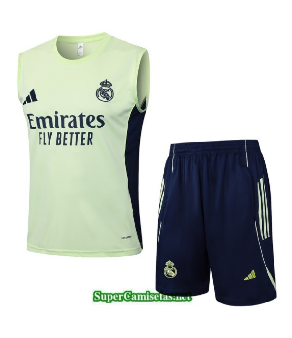 Tailandia Camiseta Kit De Entrenamiento Real Madrid Sin Mangas Verde/azul Marino 2025 2026 S20268