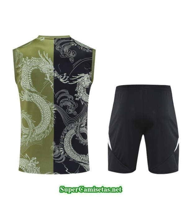 Tailandia Camiseta Kit De Entrenamiento Real Madrid Sin Mangas Verde/negro/blanco 2025 2026 S20264