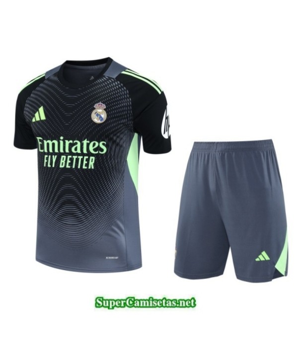 Tailandia Camiseta Kit De Entrenamiento Real Madrid Goalkeeper Short Gris/negro 2025 2026 S20356