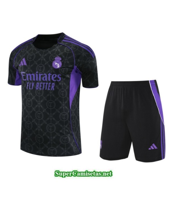 Tailandia Camiseta Kit De Entrenamiento Real Madrid Negro/violeta/blanco 2025 2026 S20316