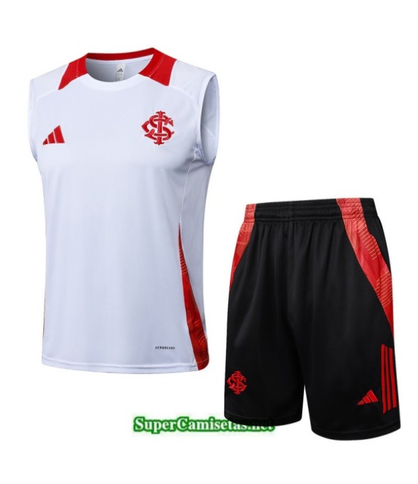 Tailandia Camiseta Kit De Entrenamiento Sc Internacional Sin Mangas Blanco/negro/rojo 2025 2026 S20135