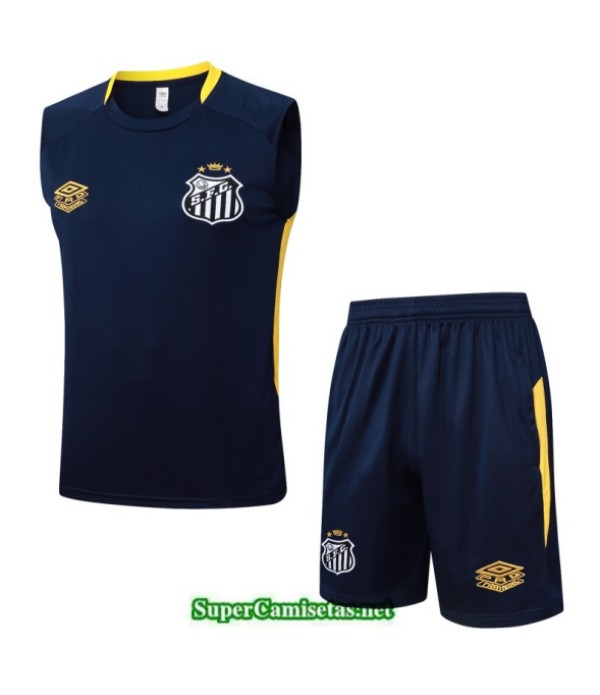 Tailandia Camiseta Kit De Entrenamiento Santos Sin Mangas Azul Marino/amarillo 2025 2026 S20128
