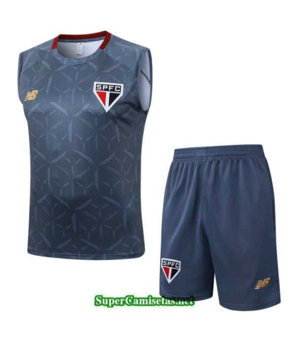 Tailandia Camiseta Kit De Entrenamiento Sao Paulo Sin Mangas Gris 2025 2026 S20131