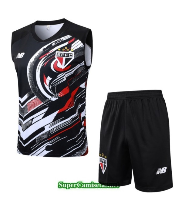 Tailandia Camiseta Kit De Entrenamiento Sao Paulo Sin Mangas Negro 2025 2026 S20130