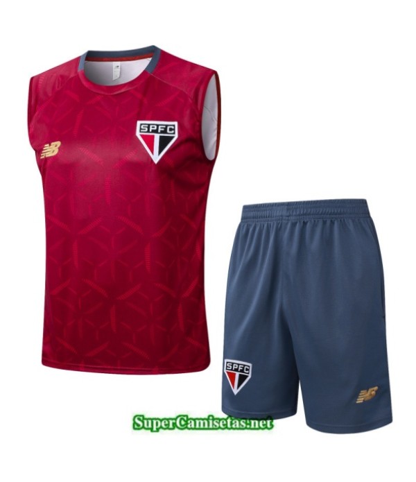 Tailandia Camiseta Kit De Entrenamiento Sao Paulo Sin Mangas Rojo/gris 2025 2026 S20132