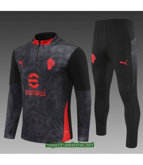 Tailandia Chandal Ac Milan Niño Negro/rojo 2025 2026 S21949