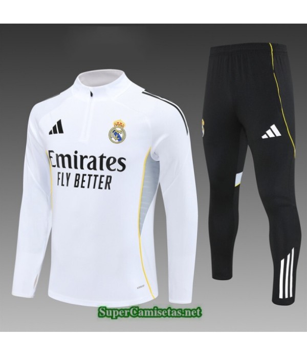 Tailandia Chandal Real Madrid Niño Blanco/negro/amarillo 2025 2026 S21793