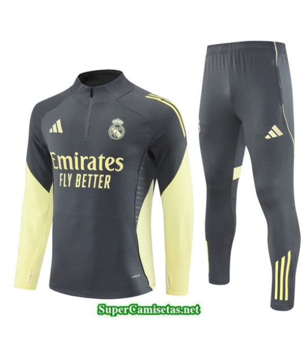 Tailandia Chandal Real Madrid Niño Gris Oscuro/amarillo 2025 2026 S21852