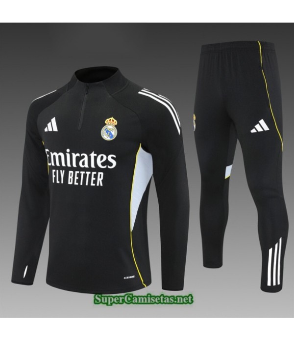 Tailandia Chandal Real Madrid Niño Negro/blanco/amarillo 2025 2026 S21816
