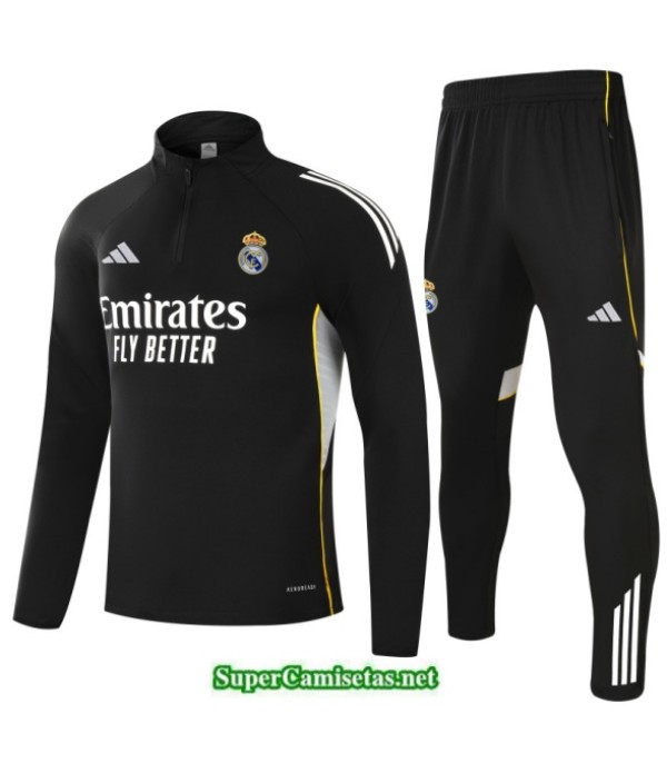 Tailandia Chandal Real Madrid Niño Negro/blanco/amarillo 2025 2026 S21822