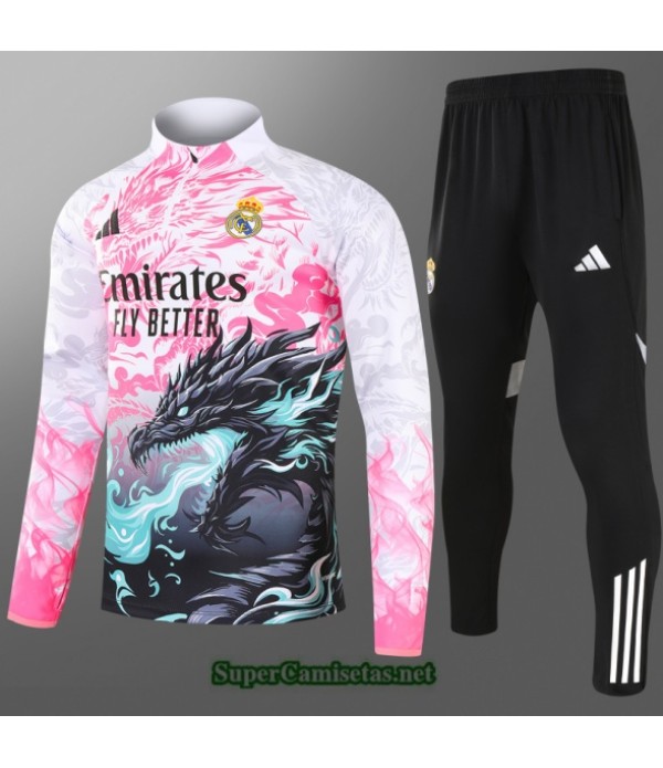 Tailandia Chandal Real Madrid Niño Rosa/negro/blanco 2025 2026 S21865