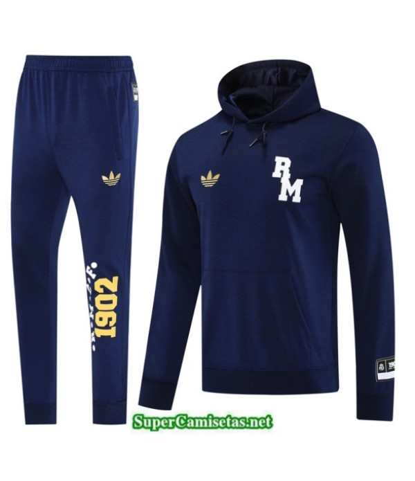 Tailandia Chándal Sudadera Con Capucha Real Madrid Azul Marino 2025 2026 S21484