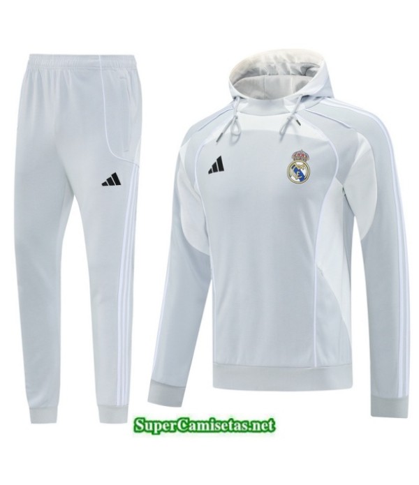 Tailandia Chándal Sudadera Con Capucha Real Madrid Blanco 2025 2026 S21461