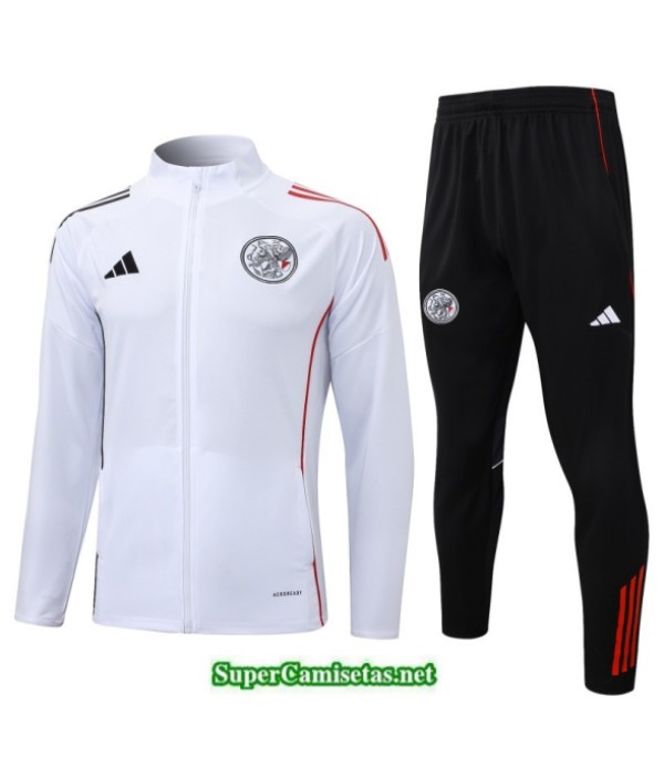 Tailandia Chaqueta Chándal Ajax Blanco/rojo 2025 2026 S21305