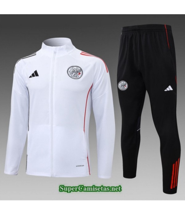 Tailandia Chaqueta Chándal Ajax Niño Blanco/negro/rojo 2025 2026 S21711