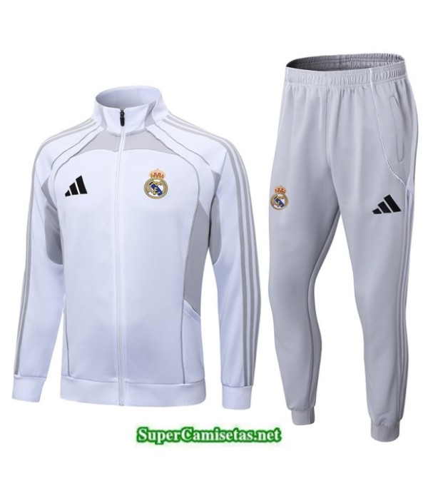 Tailandia Chaqueta Chándal Real Madrid Blanco/gris 2025 2026 S21456