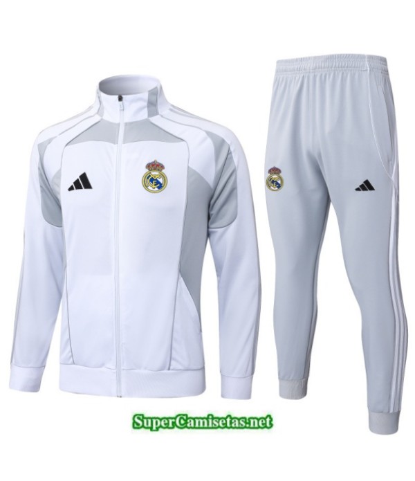 Tailandia Chaqueta Chándal Real Madrid Blanco/gri...