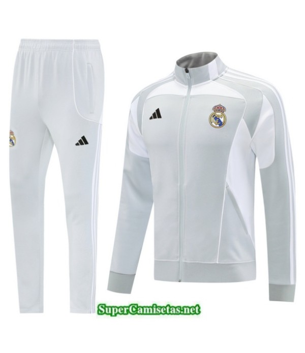 Tailandia Chaqueta Chándal Real Madrid Gris/blanco 2025 2026 S21515