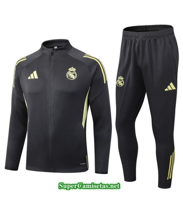 Tailandia Chaqueta Chándal Real Madrid Gris Oscuro/amarillo 2025 2026 S21527