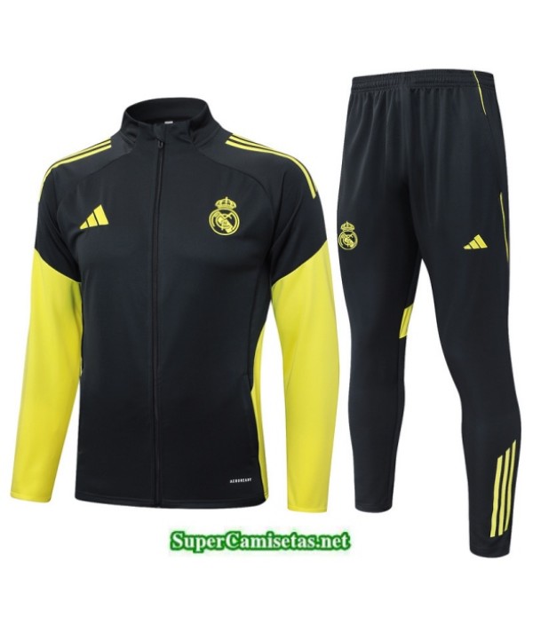 Tailandia Chaqueta Chándal Real Madrid Gris Oscuro/amarillo 2025 2026 S21528