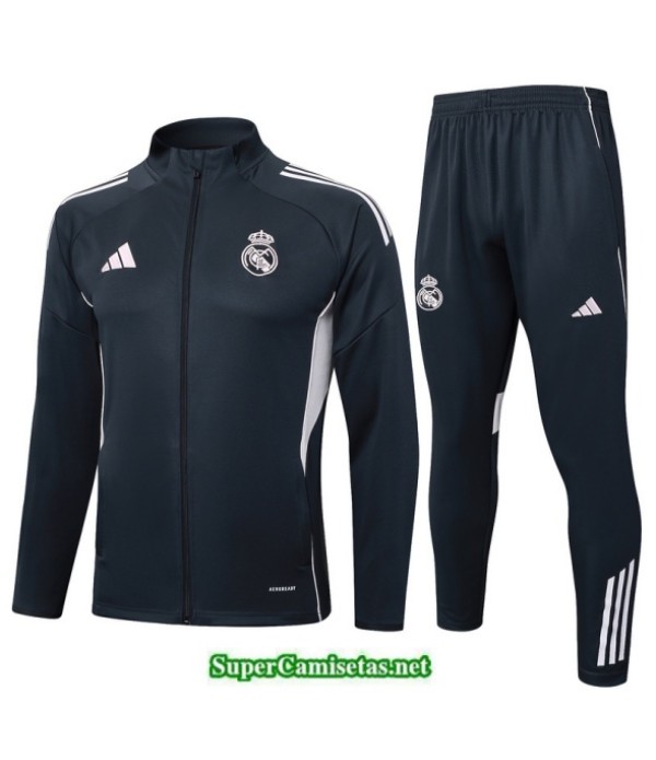 Tailandia Chaqueta Chándal Real Madrid Niño Gris Oscuro/blanco 2025 2026 S21850