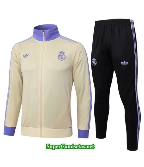 Tailandia Chaqueta Chándal Real Madrid Niño Albaricoque/negro/violeta 2025 2026 S21856