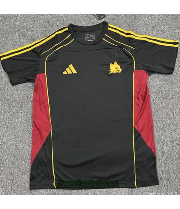Tailandia Equipacion Camiseta As Roma Negro 2025 2026 S21257