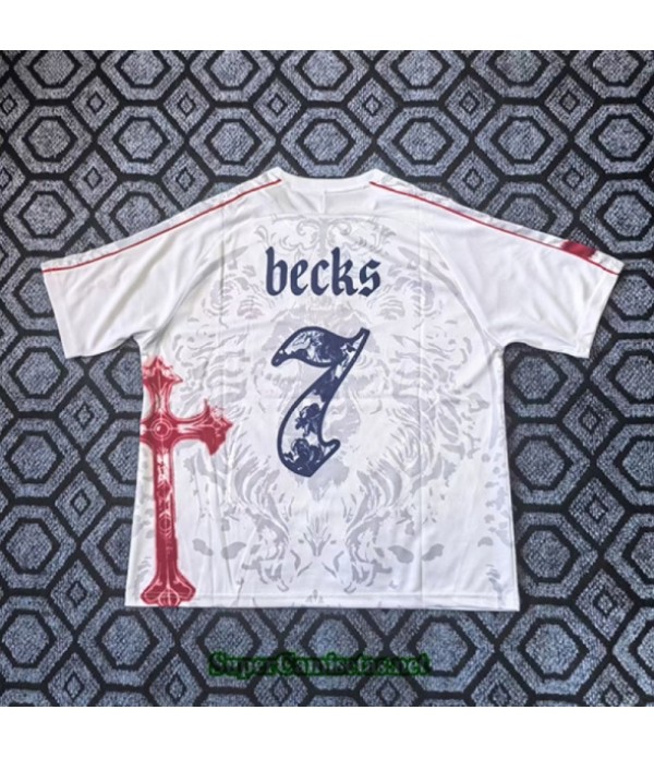 Tailandia Equipacion Camiseta Inglaterra No. 7 Edición Conmemorativa Blanco 2025 2026 S20701