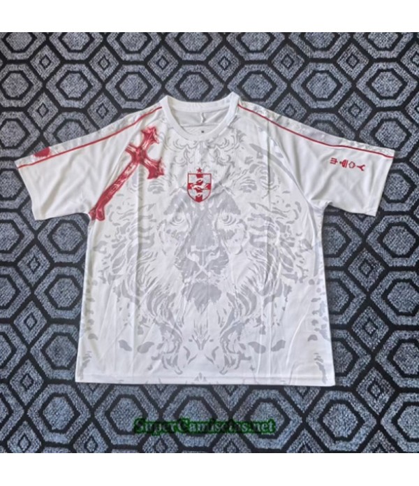Tailandia Equipacion Camiseta Inglaterra No. 7 Edición Conmemorativa Blanco 2025 2026 S20701