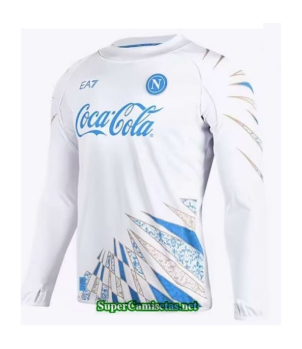 Tailandia Equipacion Camiseta Napoli Pre Match Manga Larga Blanco 2025 2026 S21288