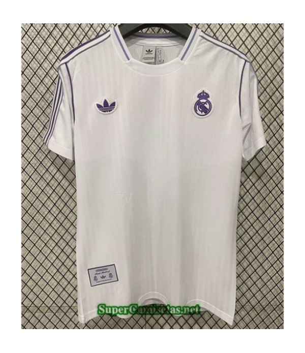 Tailandia Equipacion Camiseta Real Madrid Retro Bl...
