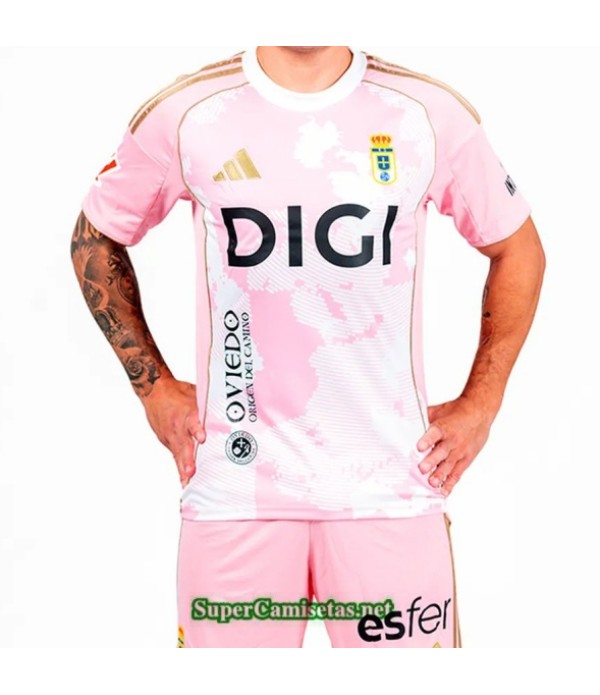 Tailandia Equipacion Camiseta Real Oviedo Rosa 202...