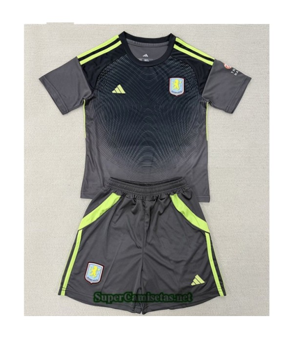 Tailandia Portero Equipacion Camiseta Aston Villa Niño Gris/negro 2025 2026 S20940