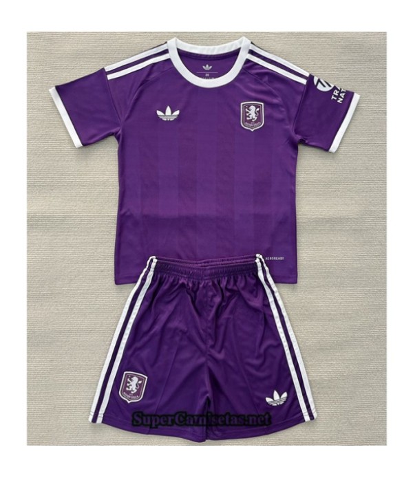 Tailandia Portero Equipacion Camiseta Aston Villa Niño Púrpura 2025 2026 S20941