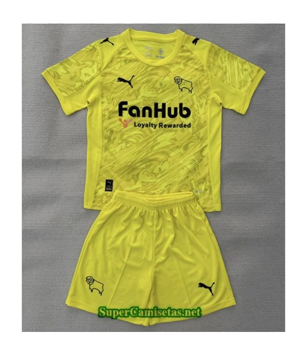 Tailandia Portero Equipacion Camiseta Derby County Niño Amarillo 2025 2026 S20992