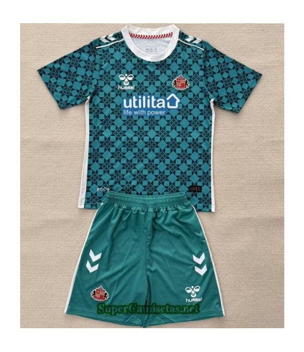 Tailandia Portero Equipacion Camiseta Sunderland Niño Verde 2025 2026 S21099