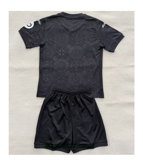 Tailandia Portero Equipacion Camiseta Wolverhampton Niño Negro 2025 2026 S21117