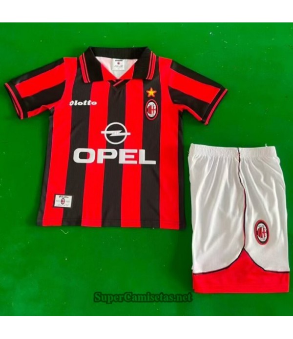 Tailandia Primera Equipacion Camiseta Retro Ac Milan Niño 97 98 S21234
