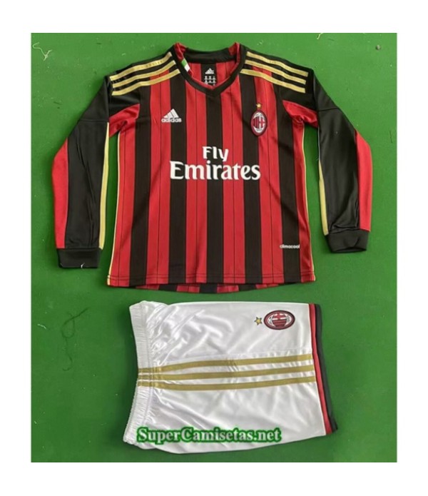 Tailandia Primera Equipacion Camiseta Retro Ac Milan Niño Manga Larga 13 14 S21233