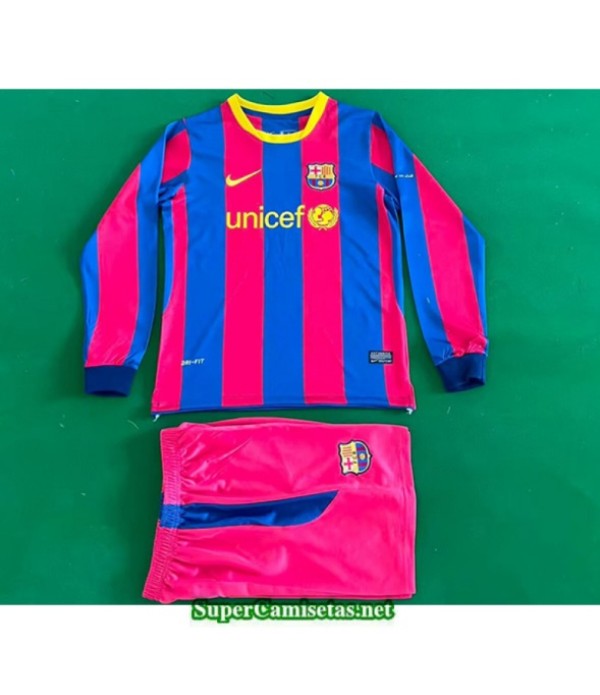 Tailandia Primera Equipacion Camiseta Retro Barcelona Niño Manga Larga 2010 11 S21163