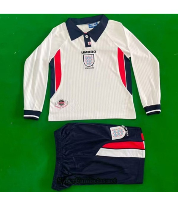 Tailandia Primera Equipacion Camiseta Retro Inglaterra Niño Manga Larga 1998 S21181