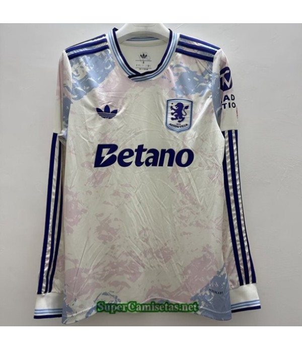 Tailandia Tercera Equipacion Camiseta Aston Villa Manga Larga 2025 2026 S20944