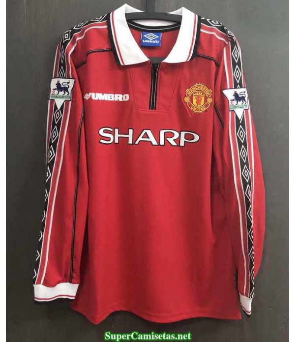 Camisetas Clasicas Manchester united Hombre Manga Larga 1998-99