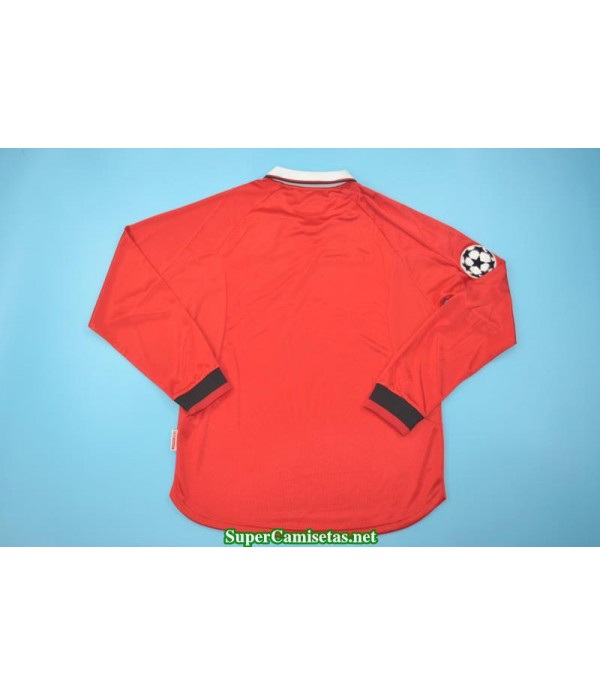 Camisetas Clasicas Manchester United Hombre Manga Larga UCL final 1999