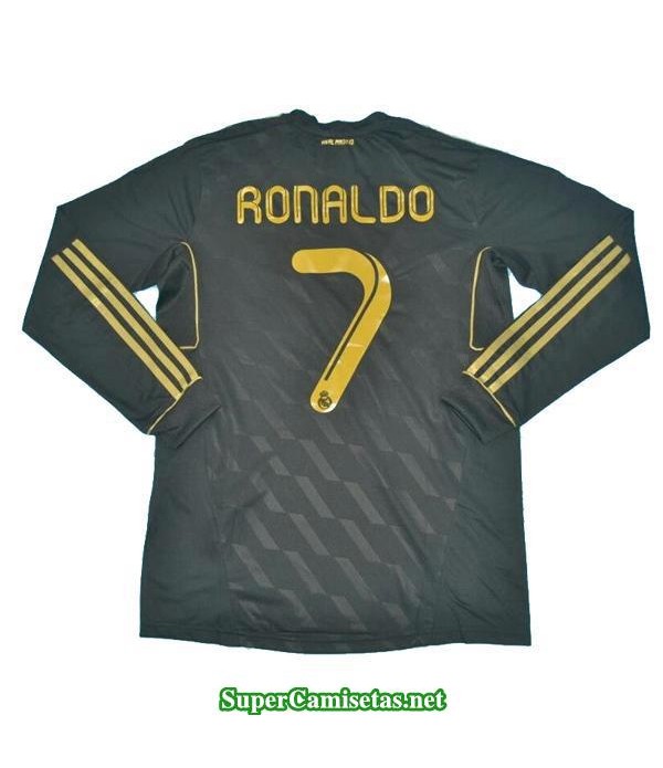 Camisetas Clasicas Real Madrid black away Manga Larga 7 Ronaldo 2011-12