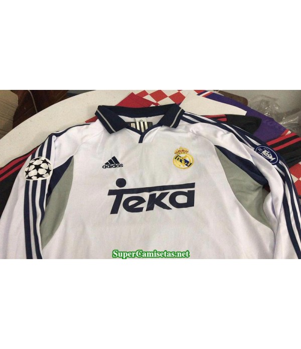 Camisetas Clasicas Real Madrid Hombre Champions League Manga Larga 2000-01