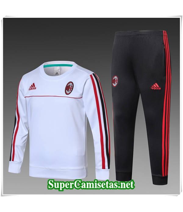 chandal AC Milan Bebé Niño Blanc Col Rond 2017/18