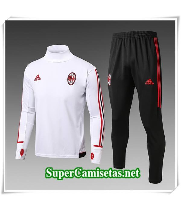 chandal Col haut AC Milan Blanc 2017/18